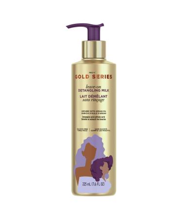 Pantene Gold Series Leave-In Hair Conditioner Detangling Leave-In Cream Infused With Argan Oil For Curly Hair Smoothes The Cuticle For Easier Combing Tames Frizz 225 ml