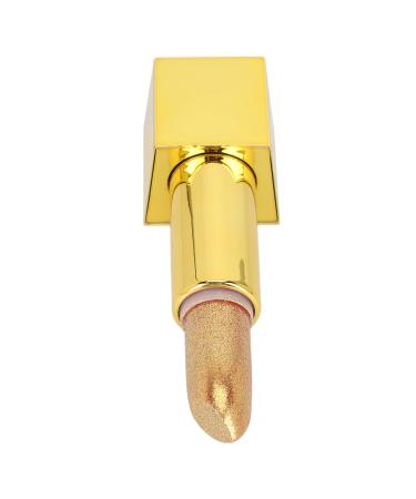 Naroote Gold Lipstick Gold Lip Gloss Waterproof Long Lasting High Pigments Lip Makeup Cosmetic Golden Lipstick Glitter Lipstick for Women 3.5g (02)