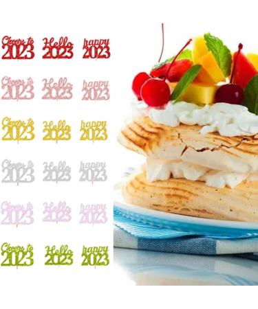 12Pcs 2023 Happy New Year Cupcake Toppers Colors Cupcake topper Cheers to 2023 Cake Picks for New Year Eve Party Supplies 1 One Color - Buy Online on SooperMarket.com