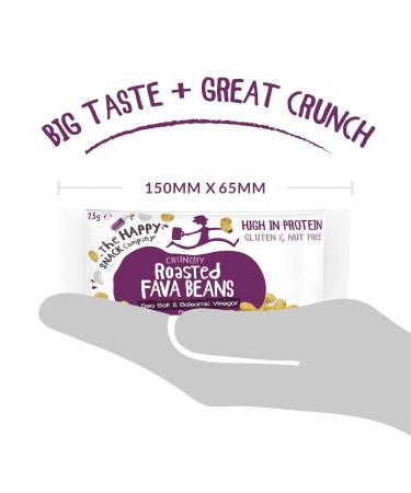 Buy Happy Snack Company Roasted Fava Beans - Sea Salt & Balsamic Flavor | Vegan Gluten-Free Protein-Rich Healthy Snacks (25g 20 Pack) - Buy Online on SooperMarket.com