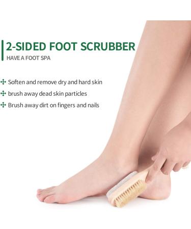 LAYUKI Body Brush & 2-Sided Foot File Scrubber Set - Exfoliating Skin, Cellulite Treatment, Bath & Shower Essentials - Buy Online on SooperMarket.com