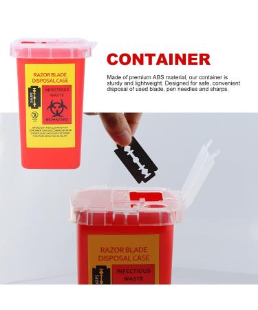 Osaladi Storage Container for Barber - Razor Shell Case & Shaving Blade Disposal - Compact Red Automatic Trash Can - Buy Online on SooperMarket.com