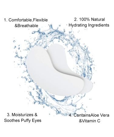 JOMAY Eyelash Extension Gel Pads Kit - 50 Pairs, Canthus Bifurcation Design, Under Eye Pads for Grafting (White) - Buy Online on SooperMarket.com