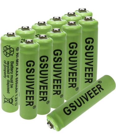 AAA Rechargeable Solar Light Batteries 1.2V 600mAh - 12 Pack for Outdoor Garden & String Lights - Buy Online on SooperMarket.com