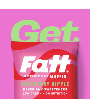 Fatt Ketogenic Raspberry Ripple Muffin - 10 x 40g Muffins - 2.7 g carbs - 100% Natural Low Carb Keto Snack with Super Fats - No added sweeteners - Low Carb Keto Snack with High Nutrition - Aka Fattbar Raspberry Ripple 10 Pack - Buy Online on SooperMarket.com