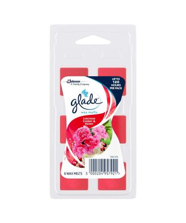 Glade Wax Melts Refills Room Aromatherapy Wax with Essential Oils Cherry & Peony 6 Refills