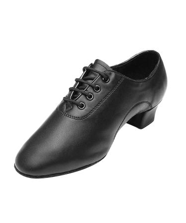 Shoes Boys Modern Dance Shoes Prom Ballroom Latin Dance Shoes Solid Color Lace Up Leather Shoes Children Boots (Black, 31) Black 31