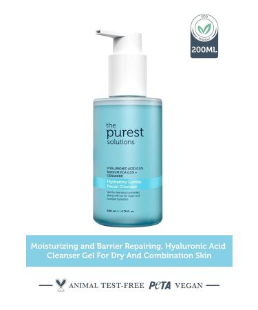 Purest Solutions Hydrating Gentle Facial Cleanser - 0.5% Hyaluronic Acid Exfoliating Salicylic Acid Vegan & Cruelty-Free for All Skin Types - 6.76 fl. oz - Buy Online on SooperMarket.com