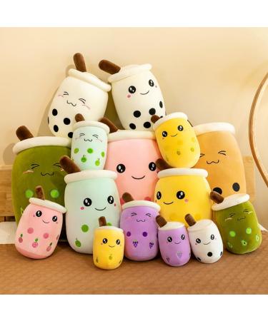 SPIRITUDE 2Pcs Boba Plush Strawberry & Pineapple Stuffed Bubble Tea Plushies - 9.4 Inch Huggable Cushion Gift for Girlfriend - Adult Milk Tea Cup Shaped Plush - Buy Online on SooperMarket.com