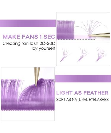 Ombre Purple 0.07C Colored Eyelash Extensions 15mm - Fast Fanning Easy Fan Lashes - Buy Online on SooperMarket.com