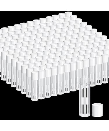 200 Pieces 0.186 Oz/ 5.5 ml Clear Lip Balm Containers PVC Lipstick Lip Balm Tubes Round Lightweight Lip Gloss Tubes Bulk Lip Gloss Containers with White Caps Empty Lipstick Tubes for Homemade DIY