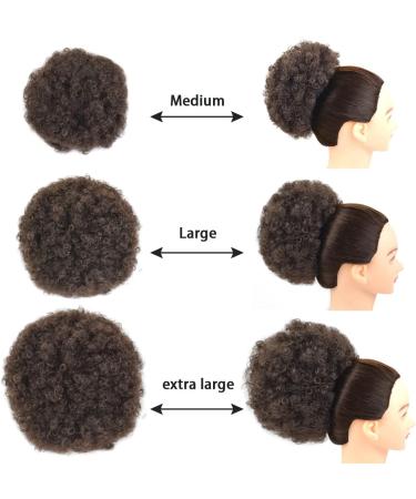 Short Synthetic Afro Puff Drawstring Ponytail Extension - Medium 4# Kinky Curly Ponytail for Natural Hair - Buy Online on SooperMarket.com