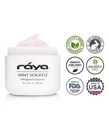 Raya Mint Souffl Facial Cleanser 4 oz | pH Balanced Face Wash for Oily Skin | Clears Pores, Smooths Complexion - Buy Online on SooperMarket.com