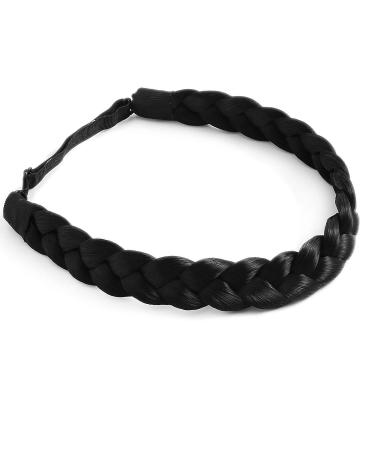 STHEJFB Braid Headband - Messy Wide Chunky Fluffy Hairpiece - Black 1B - Buy Online on SooperMarket.com