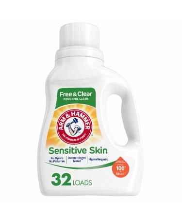 Arm & Hammer Sensitive Skin Free & Clear 32 Loads Liquid Laundry Detergent 50 Fl oz