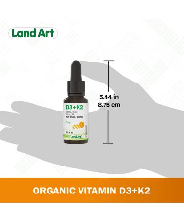 Certified Organic Vitamin D3 & K2 (MK7-Natto) - 490 Drops- Support Your Bones Immune System - Non-GMO - Gluten Free - Made in Canada (13.5 ml (Pack of 1)) - Buy Online on SooperMarket.com