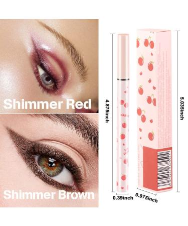 2Pcs Glitter Liquid Eyeliner Pen Set in Dark Red & Brown | Waterproof, Smudge Proof, Long Lasting | Metallic Satin Finish, High Pigmentation | Colorful Sparkle Eye Liner - 2 Count - Buy Online on SooperMarket.com