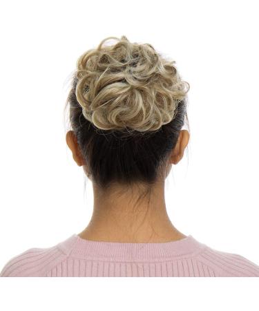 Sandy Brown to Bleach Blonde Messy Hair Bun Donut Chignon Updo Scrunchie - 25g Hairpiece Extension - Buy Online on SooperMarket.com