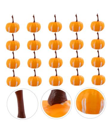 HOMSFOU 20pcs Simulated Mini Pumpkin Halloween Pumpkin Decoration Simulation Small Pumpkin Simulation Pumpkin Fake Pumpkin Accessories Foam Yellow 2.2X3.4CM