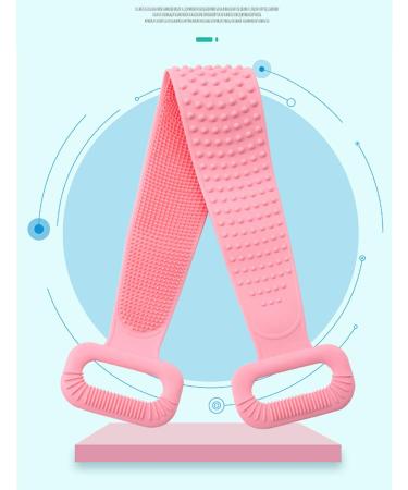 Silicone Bath Body Brush Exfoliating Back Scrubber - Easy to Clean, Eco Friendly, Long Lasting - Pink - Buy Online on SooperMarket.com