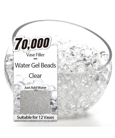 NOTCHIS 70,000 Clear Water Gel Beads for Vases, Transparent Gel Water Pearls Bead for Vase Filler, Floating Pearls, Floating Candles, Wedding Centerpiece Floral Decorations Clear 70,000 Pcs