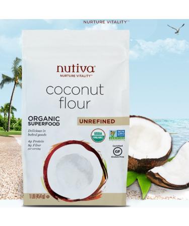 Nutiva Organic Coconut Flour 16oz - Gluten-Free Superfood for Baking - Buy Online on SooperMarket.com