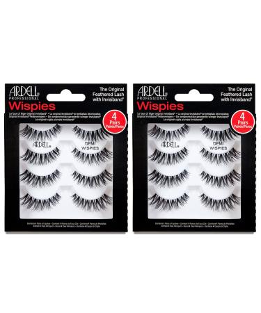 Ardell Demi Wispies False Eyelashes Black Eye Make-Up Enhancement Full Volume Strip Lashes - 4 pairs 2 Pack