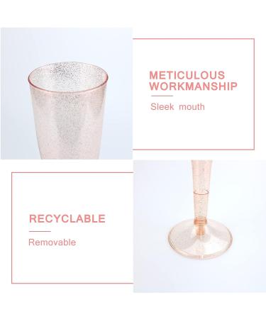 6PC MR.FOAM Disposable Rose Gold Glitter Plastic Champagne Flutes - Perfect for Parties and Special Occasions - Buy Online on SooperMarket.com