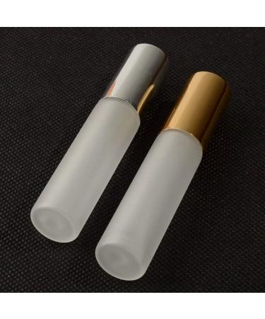 Enslz 6 x 10ml Refillable Frosted Glass Spray Bottles with 2 x 3ml Pipettes - Silver | Perfect for Perfume & Travel - Buy Online on SooperMarket.com