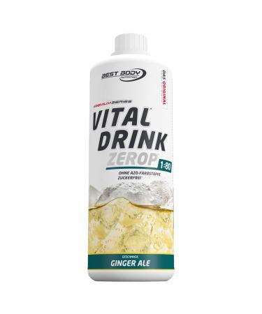 Best Body Nutrition Vital Drink Zerop - Ginger Ale original beverage concentrate - Sirup - Sugar -free 1:80 results in 80 liters of finished drink 1000 ml ginger 1 l (1 Pack)