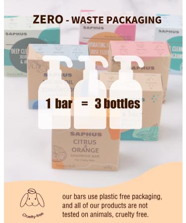 2PCS Shampoo Bars for All Hair Types | Natural Vegan Ingredients | Nourishing and pH Balanced | Plastic Free Eco Friendly | Pack of 2 - Buy Online on SooperMarket.com
