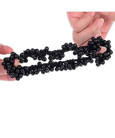 Buy Women's Faux Pearl Hair Scrunchies Black Ponytail Holders (3 Pack) | International Shipping - Buy Online on SooperMarket.com