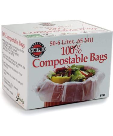 Norpro 100% Compostable Bags, 50 Count (870) , Grey