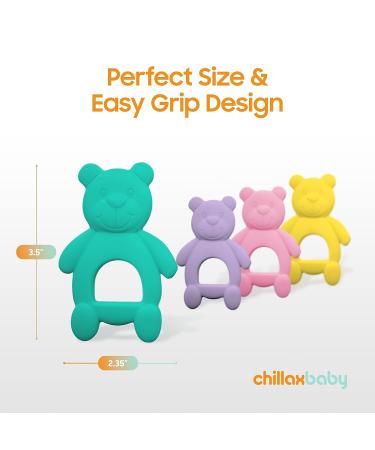 CHILLAX Teether Toys - Non-BPA Silicone Teethers for Babies | Soothing Teething Relief | Easy-to-Grip | Dishwasher-Safe | Shower Gifts for Infants (3+ Months) - Buy Online on SooperMarket.com