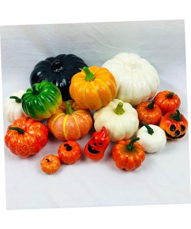 IMIKEYA 6pcs Halloween Pumpkin Crafts Halloween Foam Pumpkins White Pumpkins Orange Decor Simulation Artificial Pumpkin Painted Pumpkins Fake Pumpkins Diy Shape Mini Decorations - Buy Online on SooperMarket.com