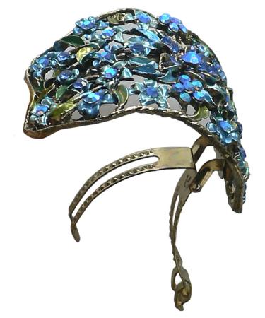 Crystal Flower Hair Holder Ponytail Barrettes Set of 3 - Blue, Rose, Brown | JCGY YY86900-5-3 - Buy Online on SooperMarket.com