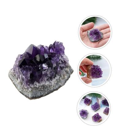PRETYZOOM Purple Ornament 2pcs Amethyst Cluster Chips Rock Amethyst Gravel Geode Natural Crystal Adornment Irregular Fluorite - Buy Online on SooperMarket.com