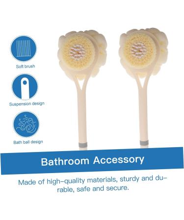 FRCOLOR Bath Brush Loofah Sponge | Exfoliating Shower Scrubber for Back | Bathroom Accessory 37.5x11x7.5 - Buy Online on SooperMarket.com