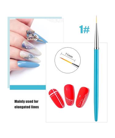 Sularpek 3PCS Nail Art Liner Brushes for UV Gel & Acrylic Painting - Short Strokes, Details & Blending - 7/9/11mm - Buy Online on SooperMarket.com
