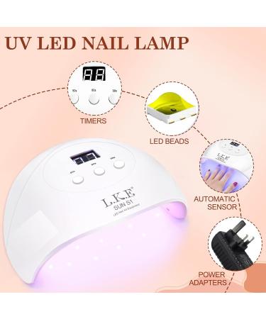 LKE Gel Nail Polish Kit with 72W UV Lamp | 6 Classic Red Colors | Glossy & Matte Top/Base Coat | Manicure DIY Set for Women - Buy Online on SooperMarket.com