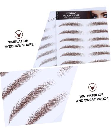 NOLITOY 4pcs Waterproof Eyebrow Women Transfer Like Sticker Men Makeup Water Hair-like Tool Authentic 21x15cm Brown - Buy Online on SooperMarket.com