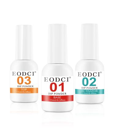 Dip Powder Liquid Set 15ml Large Capacity Dipping Powder System Essential Set with Base & Top Coat Dip Powder Activator No Need Nail Lamp Cured Good for Nail Salon and Nail Beginners