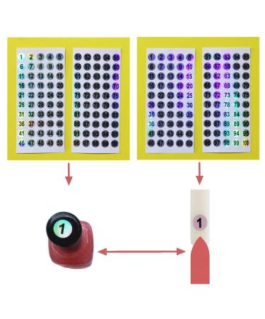WOIRO 100 Pieces Nail Display with Ring & Number Stickers | Almond Exercise Tips for Nail Color & Art | Sample Tips for Showcasing Nail Designs (1 Pack) - Buy Online on SooperMarket.com