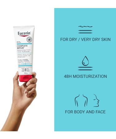 EUCERIN Complete Repair Moisturizing Cream for Dry to Very Dry Skin | Face & Body Cream 226g | 5% Urea Cream | Ceramide Cream | Dry Skin Cream | Fragrance-free Cream | Non-Greasy Cream | Recommended by Dermatologists 226 g (Pack of 1) - Buy Online on SooperMarket.com
