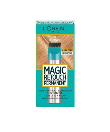 L'Or al Paris Magic Retouch Permanent Root Concealer Touching Up Grey Hair Dye Blonde 8 MAGIC RETOUCH PERMANENT 8 BLONDE 95 g (Pack of 1)