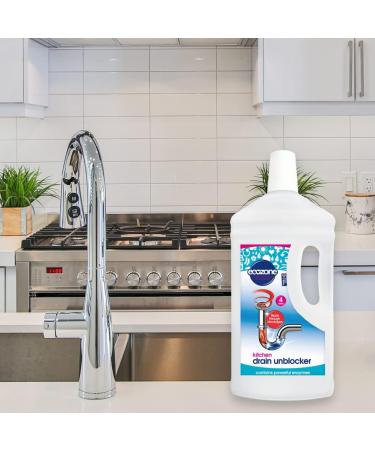 Ecozone Kitchen Drain Unblocker 1L - Non-Toxic Enzyme Solution for Soap Grease & Organic Blockages - Septic Tank Safe & Vegan Friendly - Pack of 1 - Buy Online on SooperMarket.com