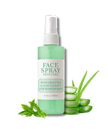 Aloe Vera Hydrating Face Mist Facial Spray with Aloe & Green Tea Makeup Setting Spray for Face Aloe Vera Face Toner for Dry Skin Soothing Face Spray Nourishing Dry Skin & Relieve Acne 100ml