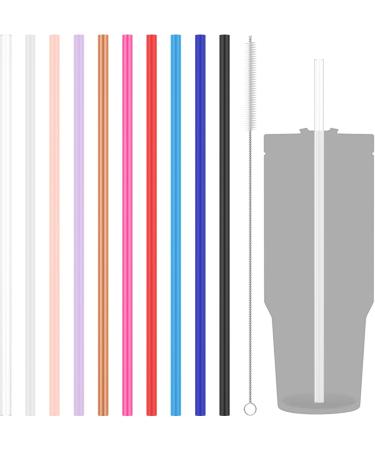 SHASUXTING 10 Pack Reusable Straws with Clearing Brush 12in Long Replacement Straws 10 Colors Tumblers Straw Replacement Food Grade Reusable Plastic Straws Durable for 40oz Tumblers Mugs Half Gallon J - Buy Online on SooperMarket.com