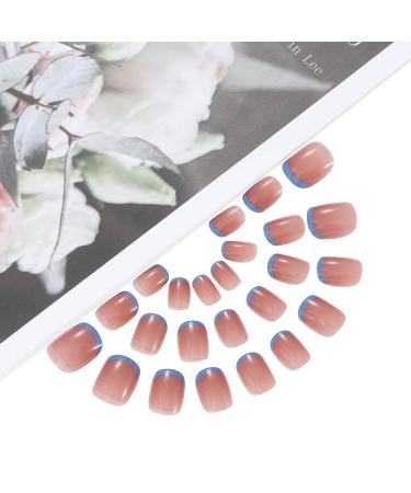 Vatocu Quadratic Shiny Artificial French Pink Ballerina Nails - 24 Piece Acrylic Stick-On Set for Women & Girls - Buy Online on SooperMarket.com