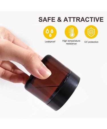 2 oz Amber Glass Jars 15 Pack - Refillable Cosmetic Containers with Inner Liners and Black Lids for Lotion, Ointments, Makeup, Slime, and Travel - Buy Online on SooperMarket.com